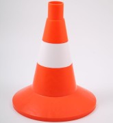 Конус дорожный сигнальный с белой полосой