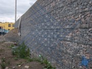 Возведение подпорных стен из габионов