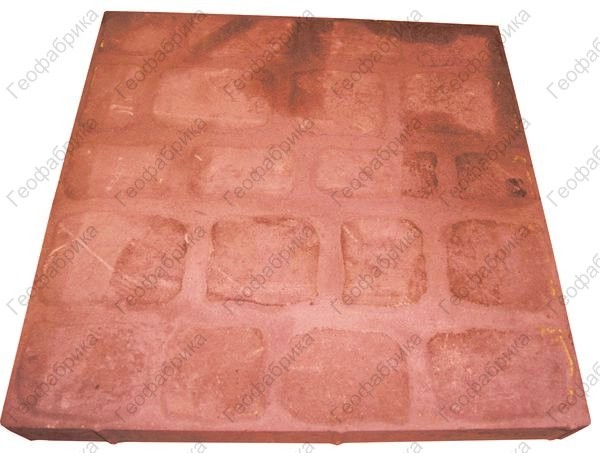 Тротуарная плитка Квадратиш-50 красная (на поддоне 40шт)